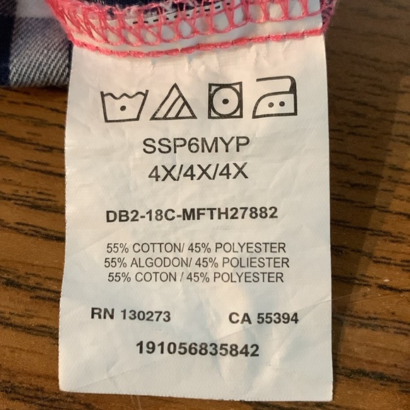 Riders by Lee Short/Cap Sleeve Button Down Blouse Western Style Size 4X - Picture 6 of 7